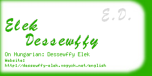 elek dessewffy business card